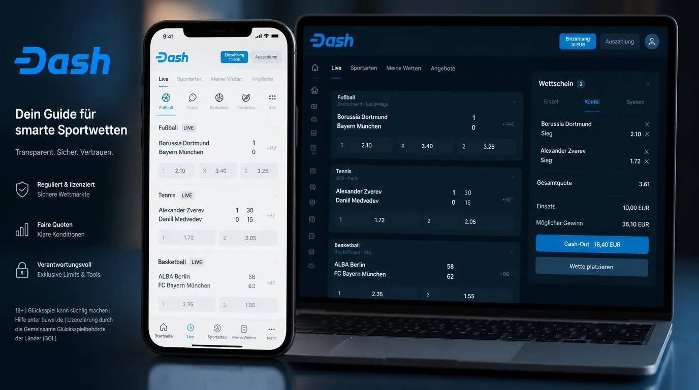 Mobiler Wettschein mit Livequoten für Fußball, Tennis und Basketball auf einem Smartphone